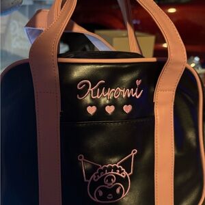 Kuromi Black Tote with Pink Accents